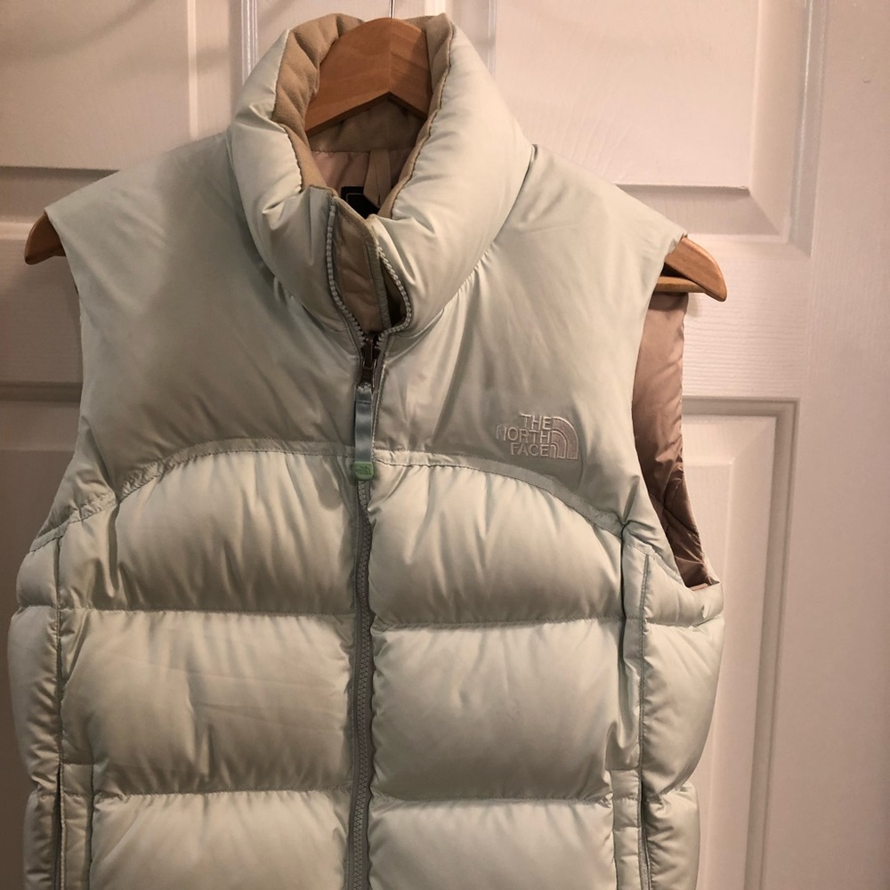 North face nuptse vest aqua